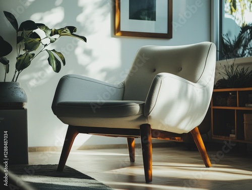 Living Room Chair and Plant