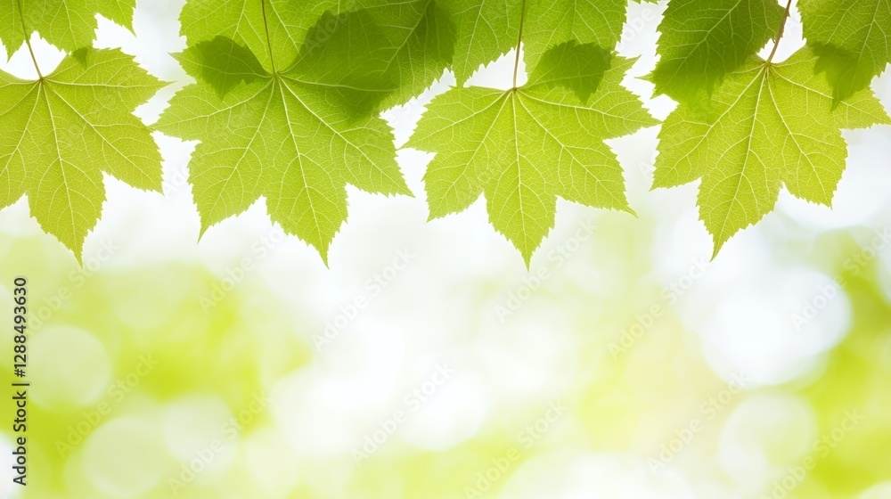 Bright Green Leaves Background Soft Sunlight Macro Photography Bright Green Leaves Background Soft Sunlight Macro Photography