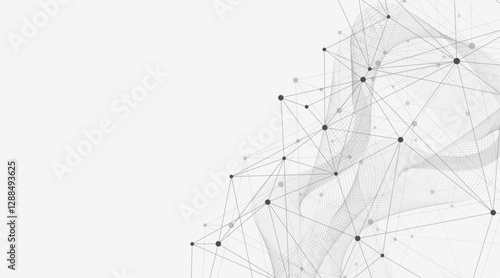 Global network connection concept. Big data visualization. Social network communication in the global computer networks. Internet technology. Business. Science. Vector illustration