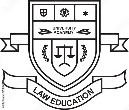 Law firm logo for advocate judge or justice vector editable