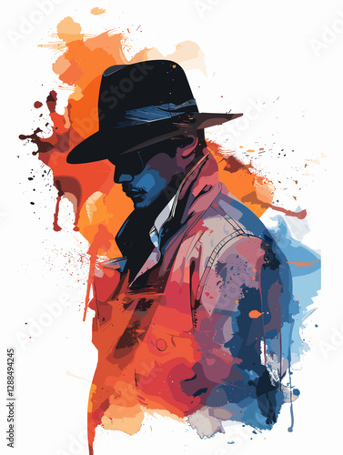 Fashion man in sketch-style. Grunge vector illustration.