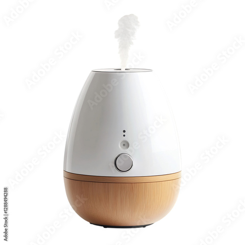 A Modern Sleek Ultrasonic Humidifier with Touch Control Isolated on Transparent Background