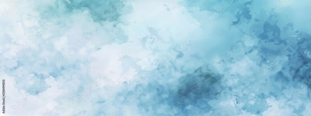 Fototapeta premium Abstract blue watercolor background with blurred clouds for design ink paint gradient brush stroke wallpaper.