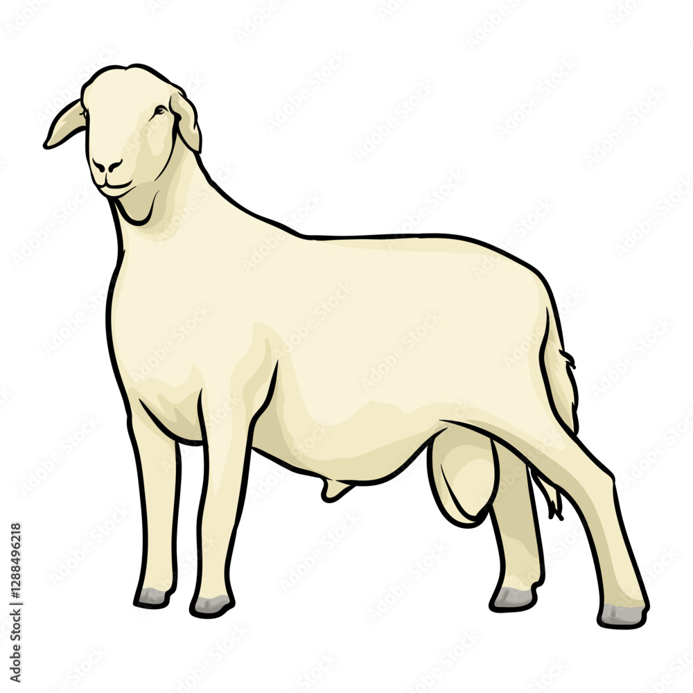 Obraz premium sheep with white background separately