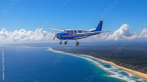 Small Plane Flight Coastal View photo