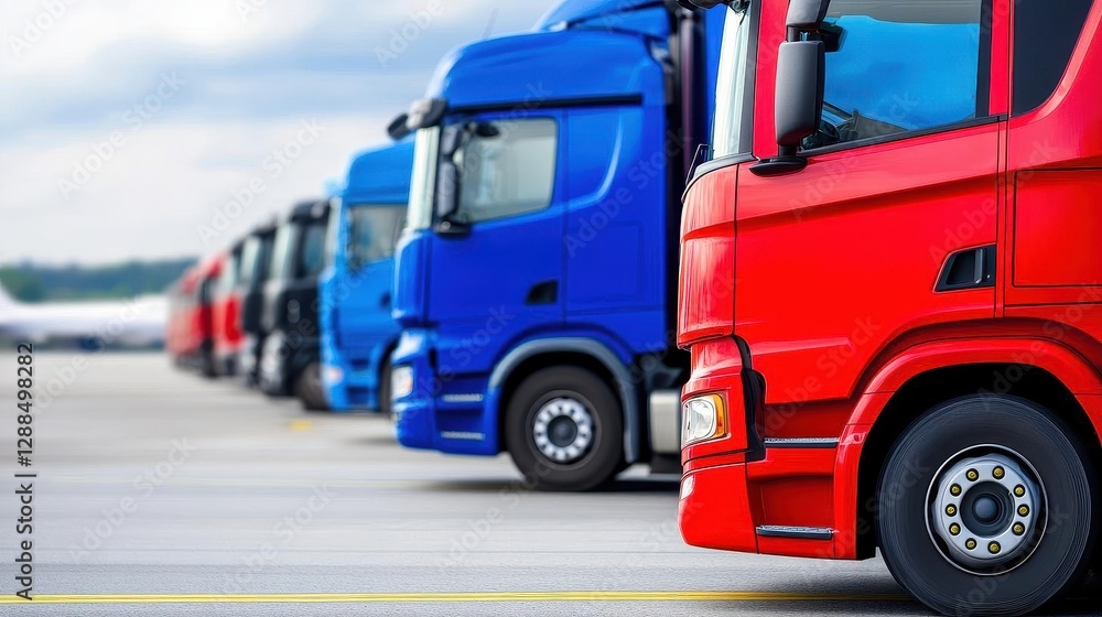 Fototapeta premium International transportation air and road