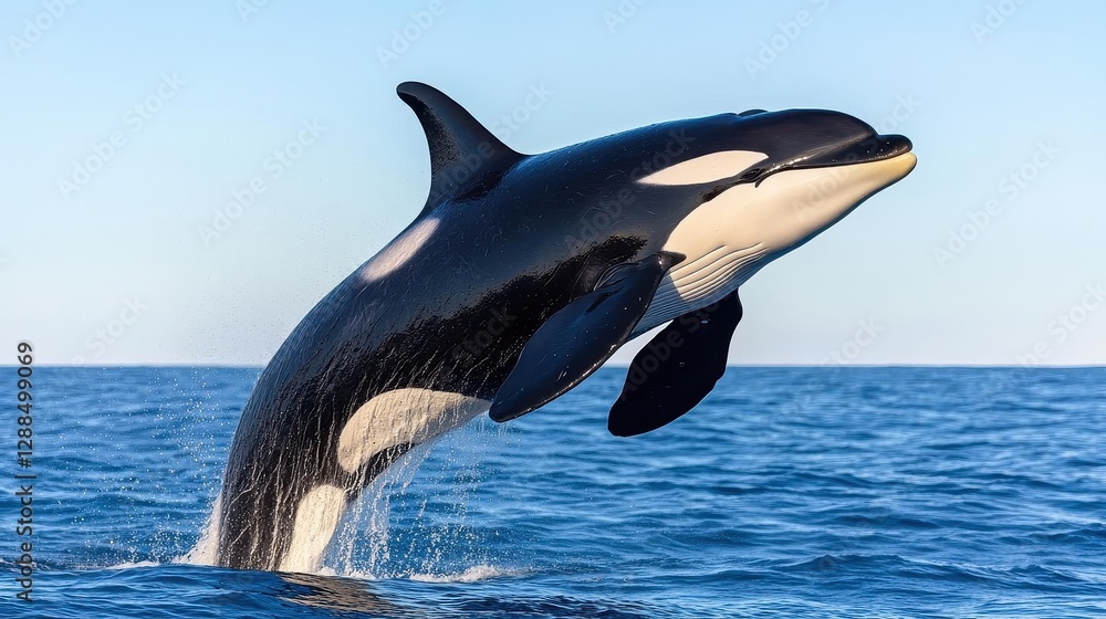 Fototapeta premium Killer Whale, orcinus orca, Adult breaching