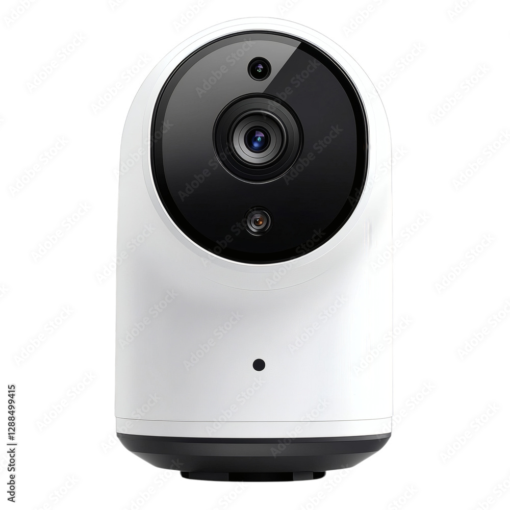 A Futuristic Smart Home Security Camera with HD Video Isolated on Transparent Background A Futuristic Smart Home Security Camera with HD Video Isolated on Transparent Background
