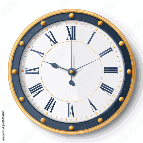Vector illustration of a clock on a white background. Time is money