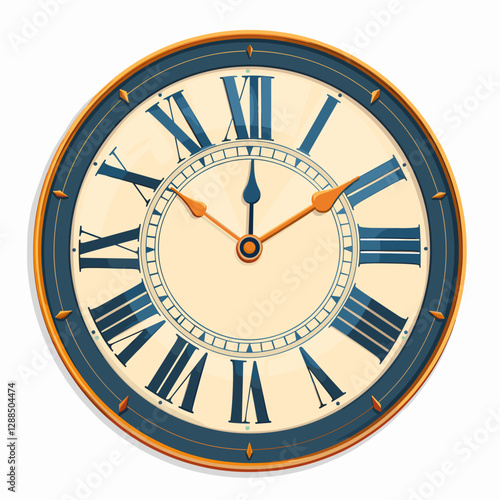 Vector illustration of a clock on a white background. Time is money