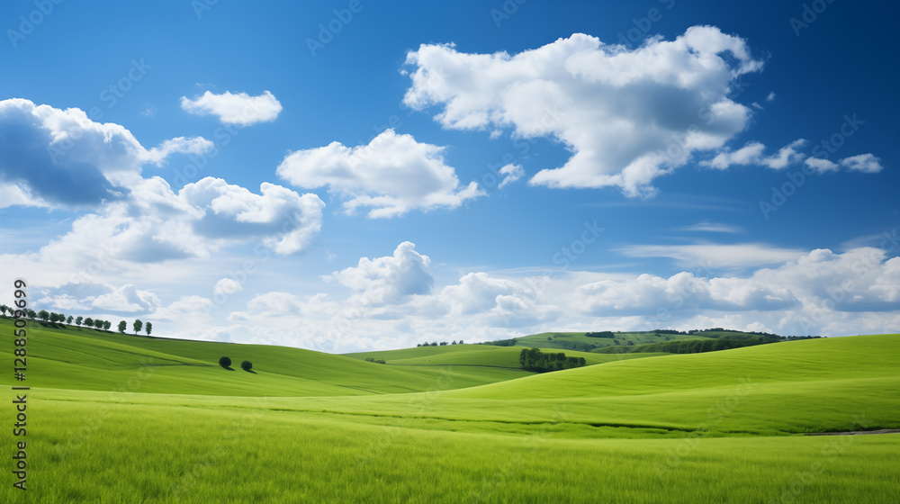 green field and blue sky. field and clouds green field and blue sky. field and clouds