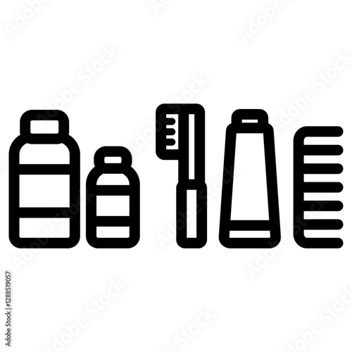 여행 세면 도구 아이콘 