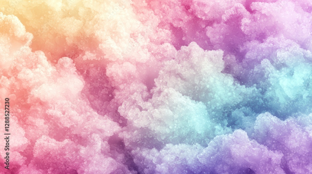 Fototapeta premium Colorful Abstract Clouds Texture with Pastel Rainbow Gradient Background