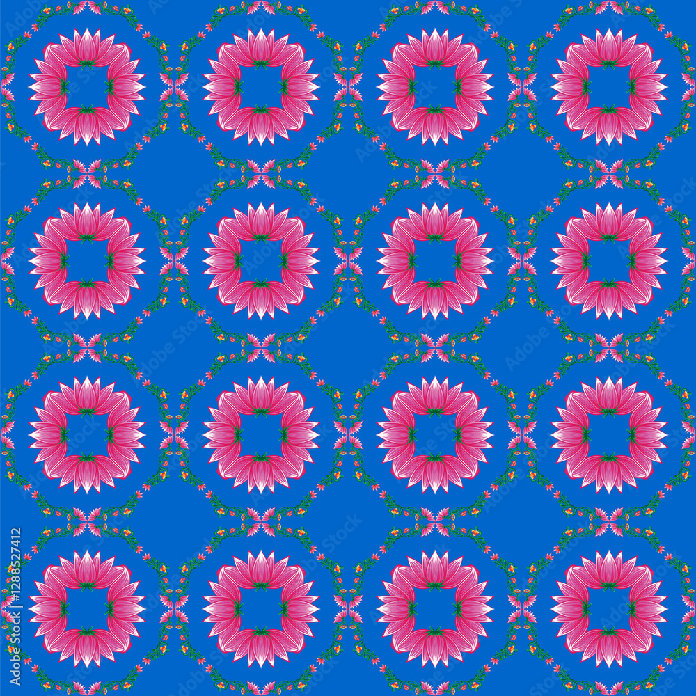Rickshaw art style vector. A seamless floral pattern featuring pink lotus flowers. Perfect for textiles, wallpapers, invitations, packaging, and decorative projects. High-quality vector illustration. Rickshaw art style vector. A seamless floral pattern featuring pink lotus flowers. Perfect for textiles, wallpapers, invitations, packaging, and decorative projects. High-quality vector illustration.