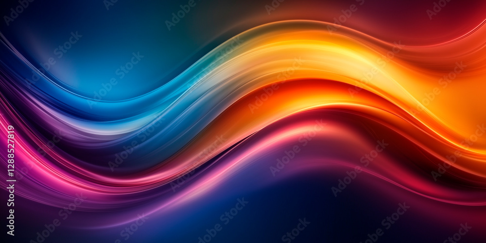 Obraz premium Pearlescent smooth gradient modern trendy liquid wave forms background. Bright glamour shades soft color transitions. Elegant Design banner invitation cover business card events. Generative Ai content