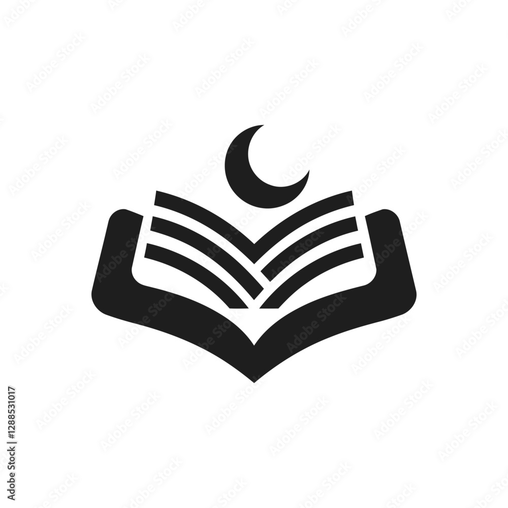 Fototapeta premium Quran Hands Crescent Icon