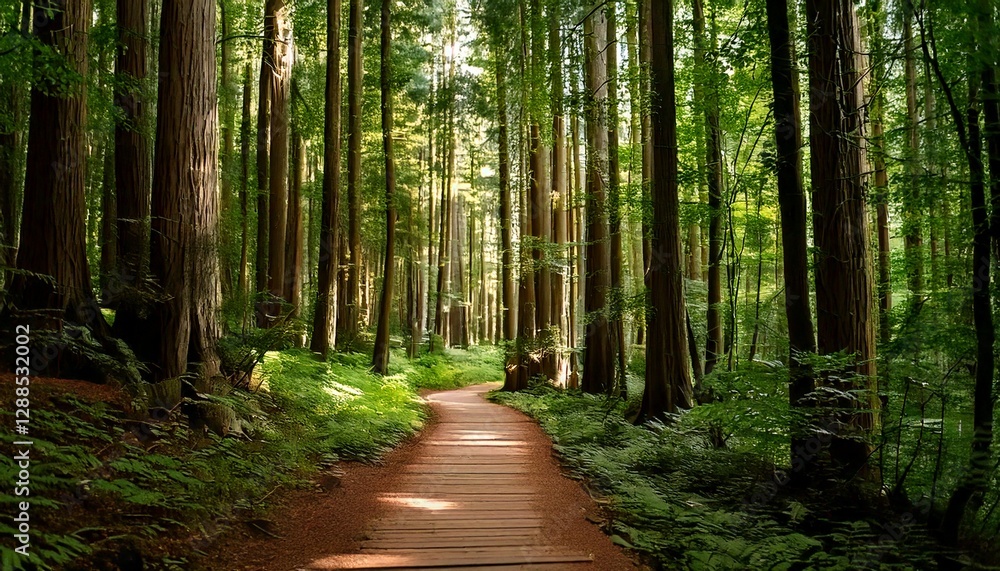 Obraz premium Small path in the beautiful forest