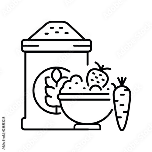 Carbohydrates black line icon. Vector isolated element