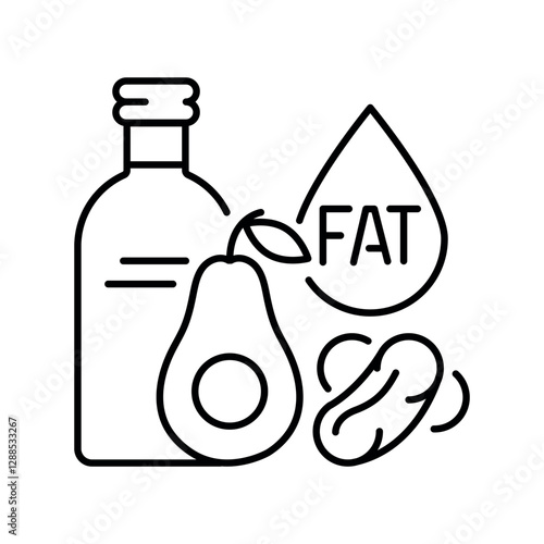 Fats black line icon. Vector isolated element