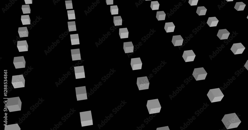 Obraz premium Image of grey cubes on black background