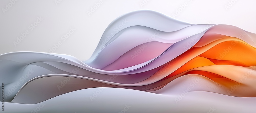 Fototapeta premium The design showcases a dynamic, abstract, and colorful gradient with a curved, iridescent, and holographic wave on a black backdrop