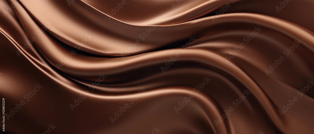 Elegant brown silk texture with soft ripples, smooth and luxurious visual Elegant brown silk texture with soft ripples, smooth and luxurious visual
