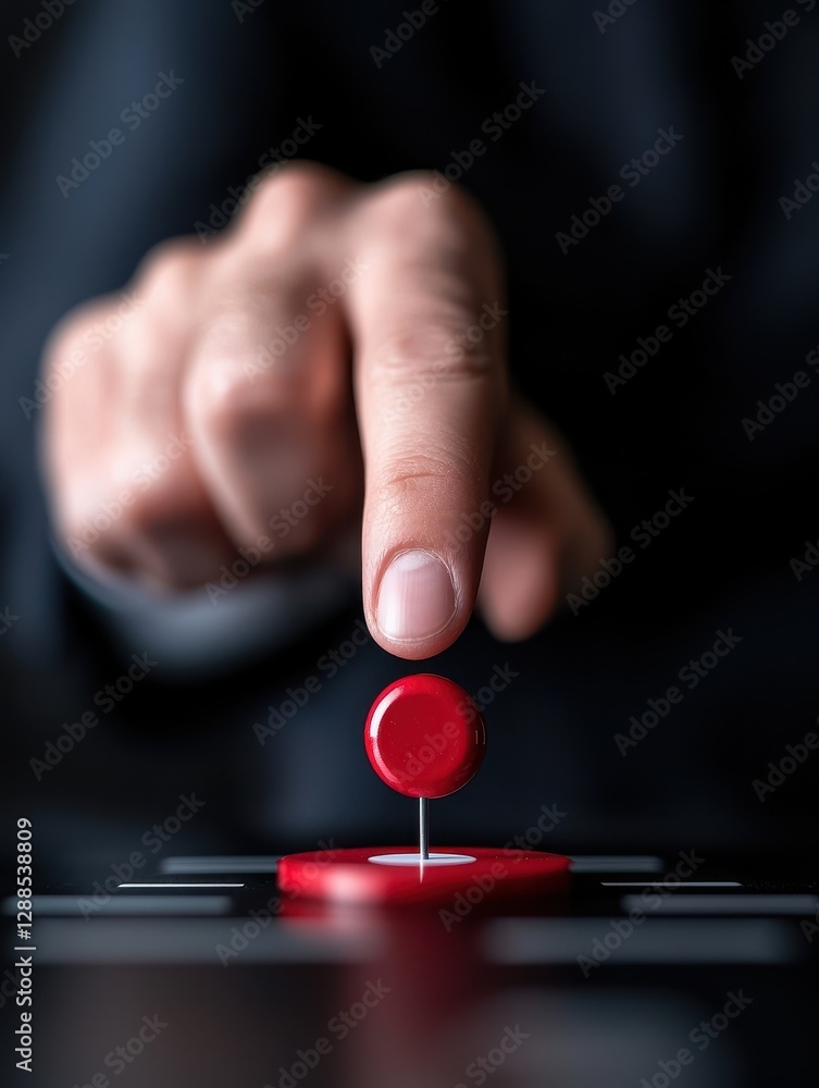 A close-up of a hand pressing a red button, symbolizing decision-making and action. A close-up of a hand pressing a red button, symbolizing decision-making and action.