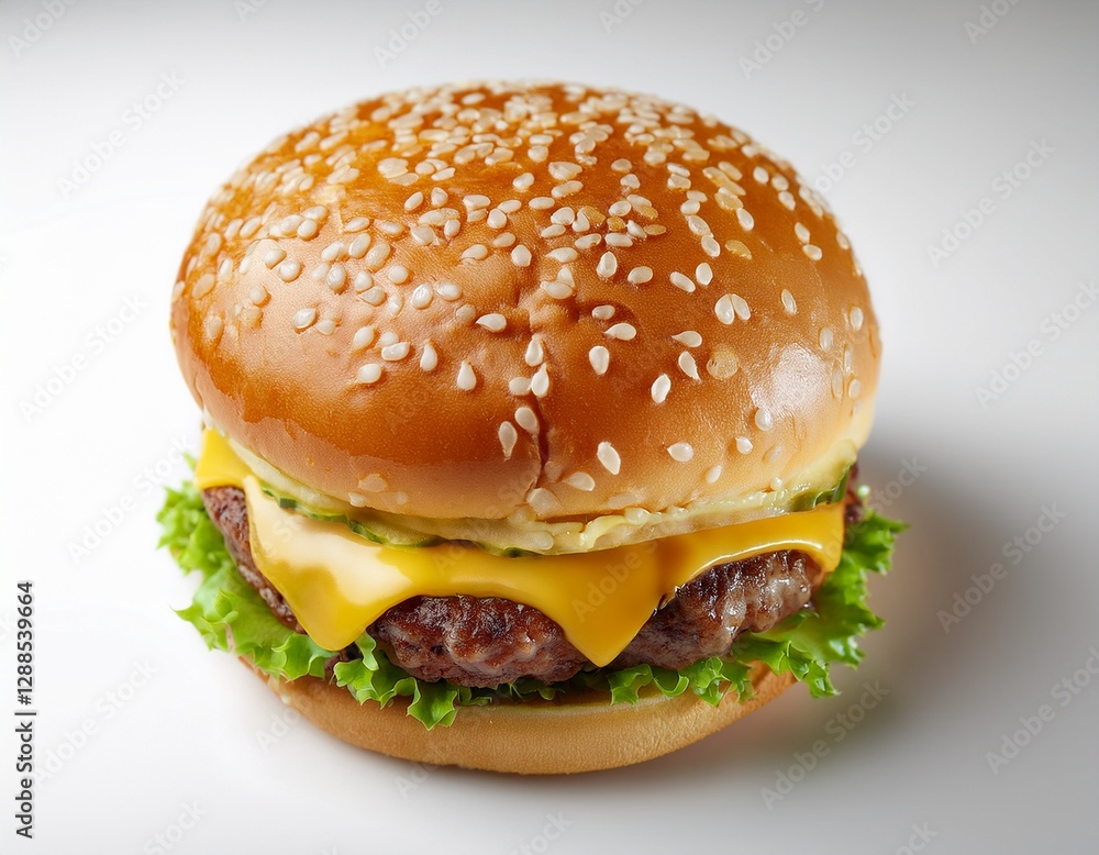 Fotografía de estudio profesional de una hamburguesa de ternera frita, con queso fundido y salsa mayo y salsa cheedar, tomate rojo, pepinillo, cebolla roja fina, estilo 4k, ultra realista Fotografía de estudio profesional de una hamburguesa de ternera frita, con queso fundido y salsa mayo y salsa cheedar, tomate rojo, pepinillo, cebolla roja fina, estilo 4k, ultra realista