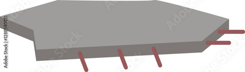 Building fragment after earthquake vector illustration