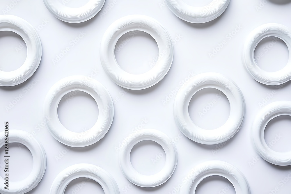 Abstract Pattern of White Rings on White Background Abstract Pattern of White Rings on White Background
