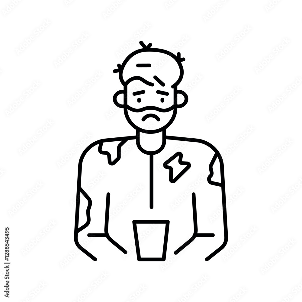 Economic Disparity black line icon. Economic Disparity black line icon.