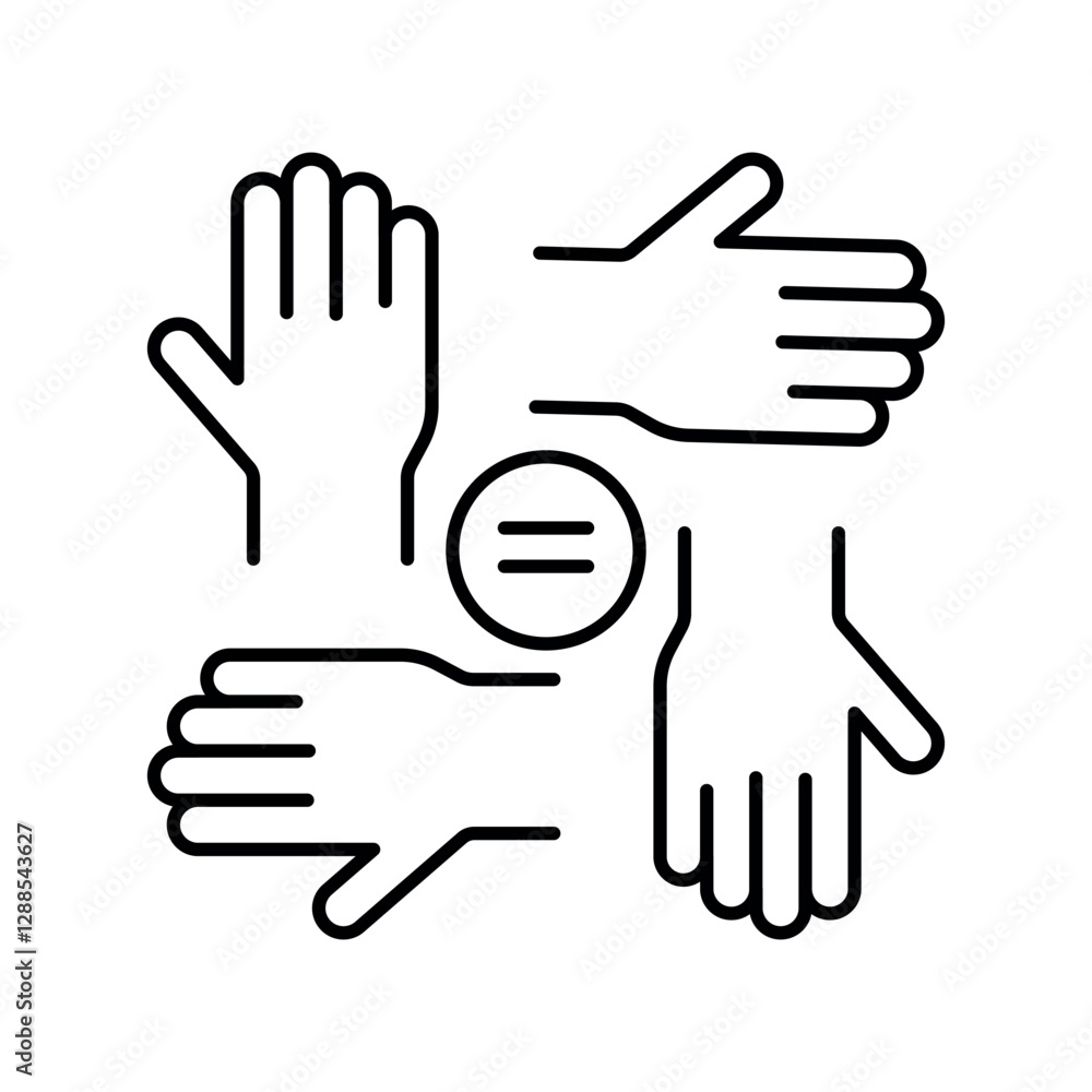 Fototapeta premium Inclusion black line icon.