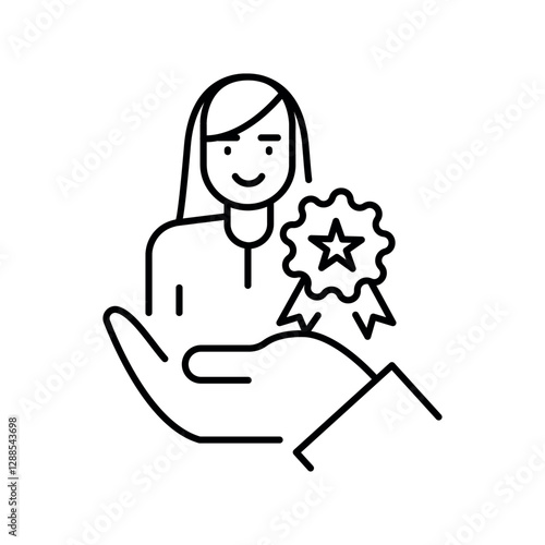 Privilege black line icon.