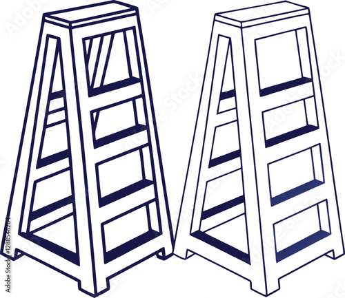 Gym ladder system in vector design, perfect for indoor fitness, climbing exercises, and athletic training illustrations