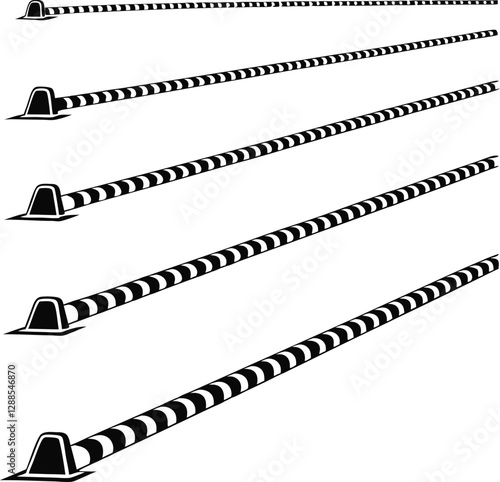 Striped lane dividers in vector design for sports tracks, swimming pools, and raceway layout illustrations
