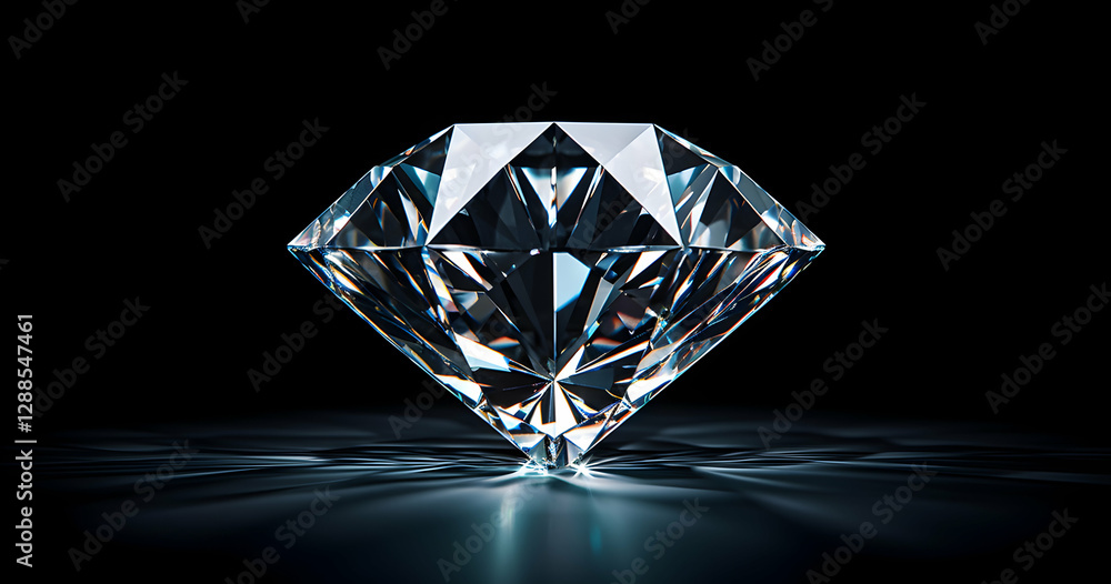 Brilliant diamond sparkling under soft light against a dark background showcasing its intricate facets and clarity in a stunning display of luxury and elegance Brilliant diamond sparkling under soft light against a dark background showcasing its intricate facets and clarity in a stunning display of luxury and elegance