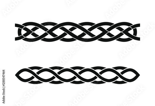 Minimalist Black and White Celtic Knot Design on white background