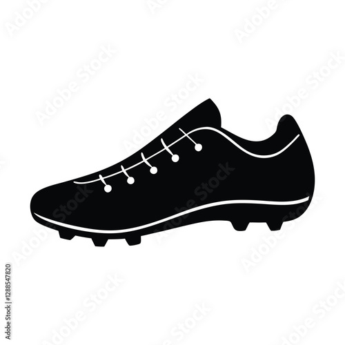 Simple Black and White Soccer Cleat Illustration, Perfect for Sports, Athletic, and Fitness Design