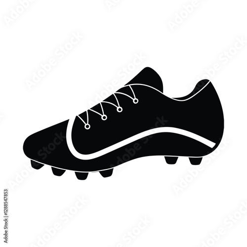Simple Black and White Soccer Cleat Illustration, Perfect for Sports, Athletic, and Fitness Design