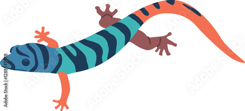 Cartoon tropical gecko vector illustration