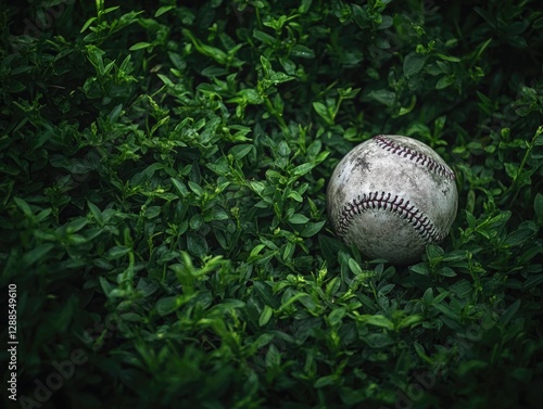 Baseball on Lush Green Field