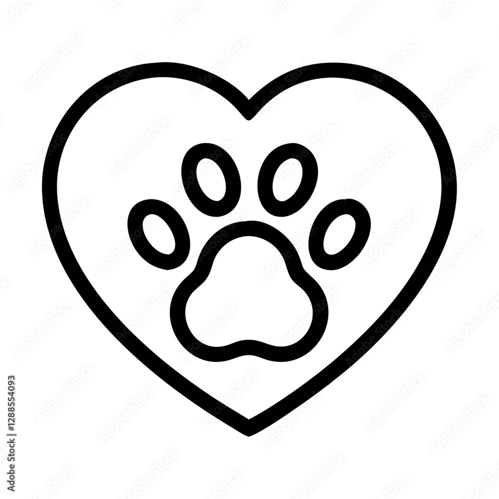 Pet Adoption Paw Heart Icon Pet Adoption Paw Heart Icon
