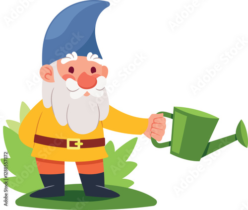 Garden gnome holding watering can