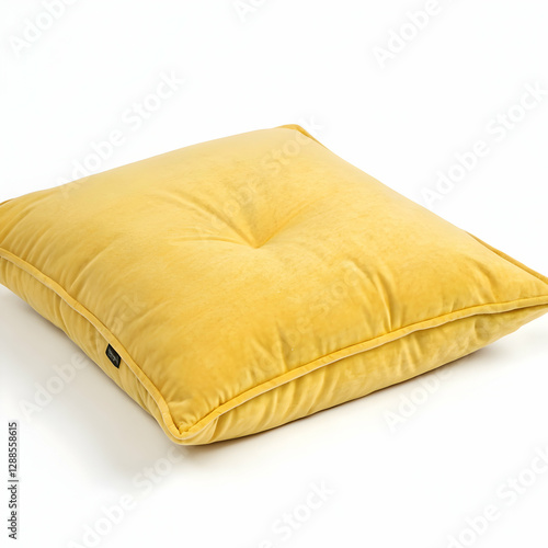 yellow cushion isolated on white