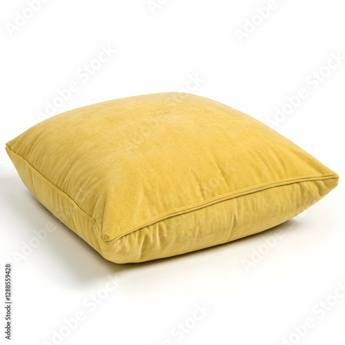 yellow cushion isolated on white