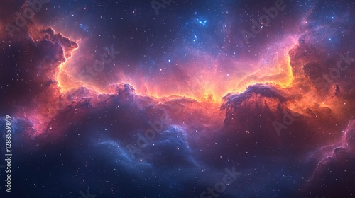 Otherworldly Nebula, A Galactic Tapestry of Color and Light.