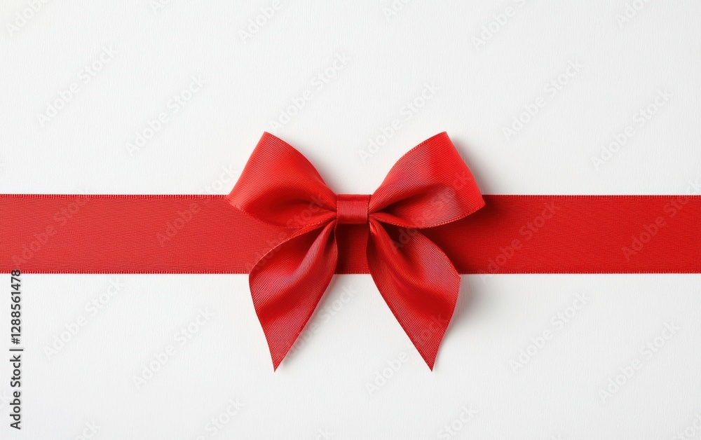 Red ribbon bow, vibrant and festive, perfect for gifts and celebrations. Red ribbon bow, vibrant and festive, perfect for gifts and celebrations.