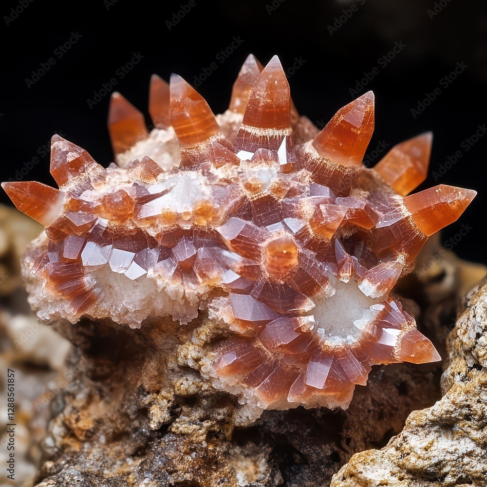 Unique orange crystal formation found in nature Unique orange crystal formation found in nature