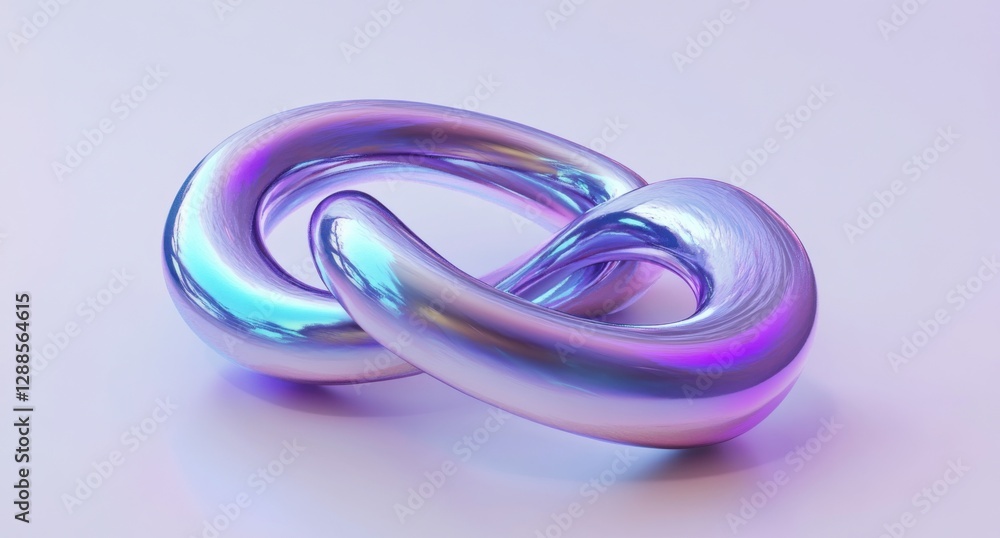 Iridescent infinity loop, 3D render, pastel purple and deep teal, futuristic concept Iridescent infinity loop, 3D render, pastel purple and deep teal, futuristic concept