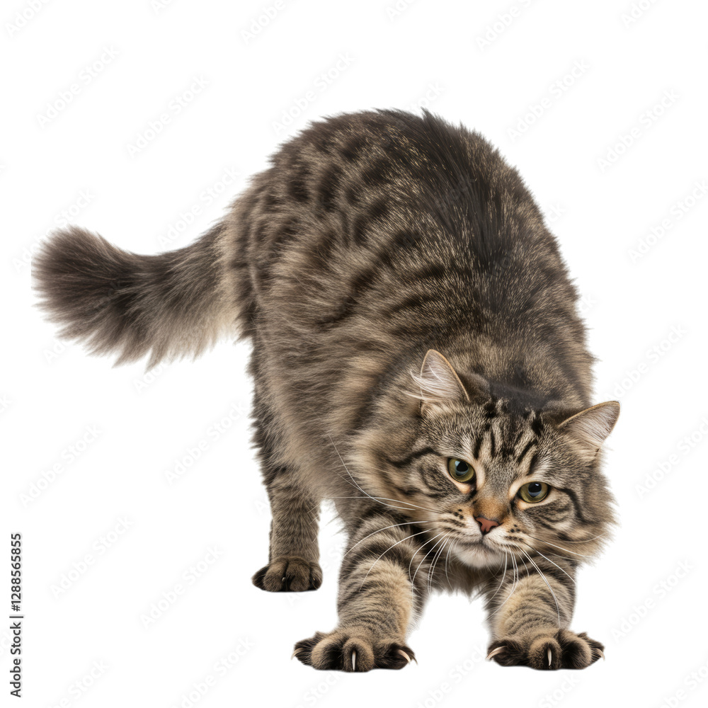 High quality backgroundless cutout of a cat stretching High quality backgroundless cutout of a cat stretching